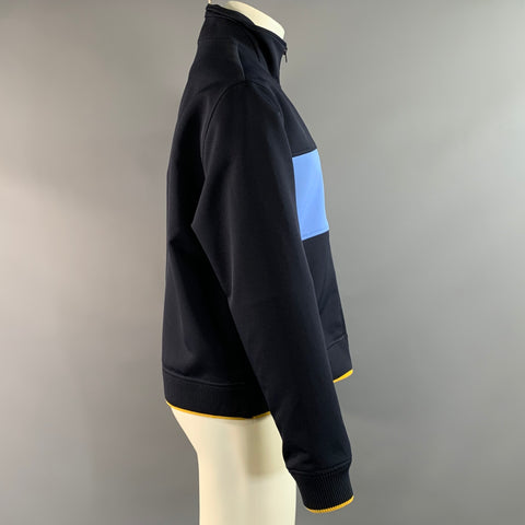 MARNI SS2018 Size M Blue Navy Patch Polyester Track Jacket Jacket