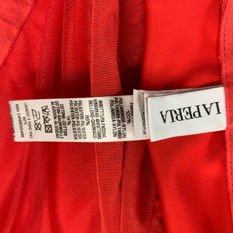 LA PERLA Taille S Haut de robe corset texturé en mélange de polyamide rouge