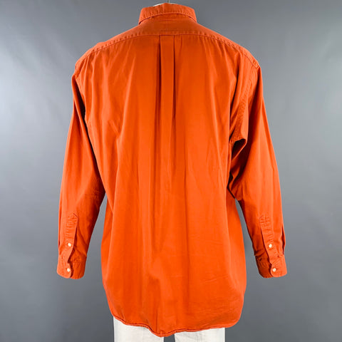 RALPH LAUREN Size XL Blake Orange Rust Cotton Button Down Long Sleeve Shirt