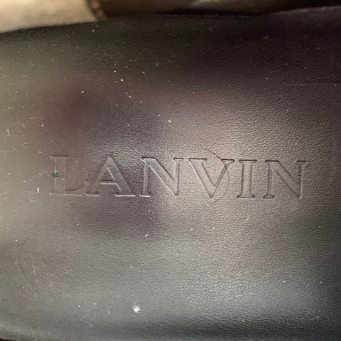LANVIN Size 11 Grey Charcoal Fleece Low Top Sneakers
