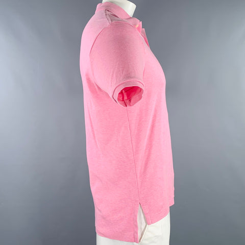 POLO by RALPH LAUREN Size L Pink Heather Cotton Half Placket Polo