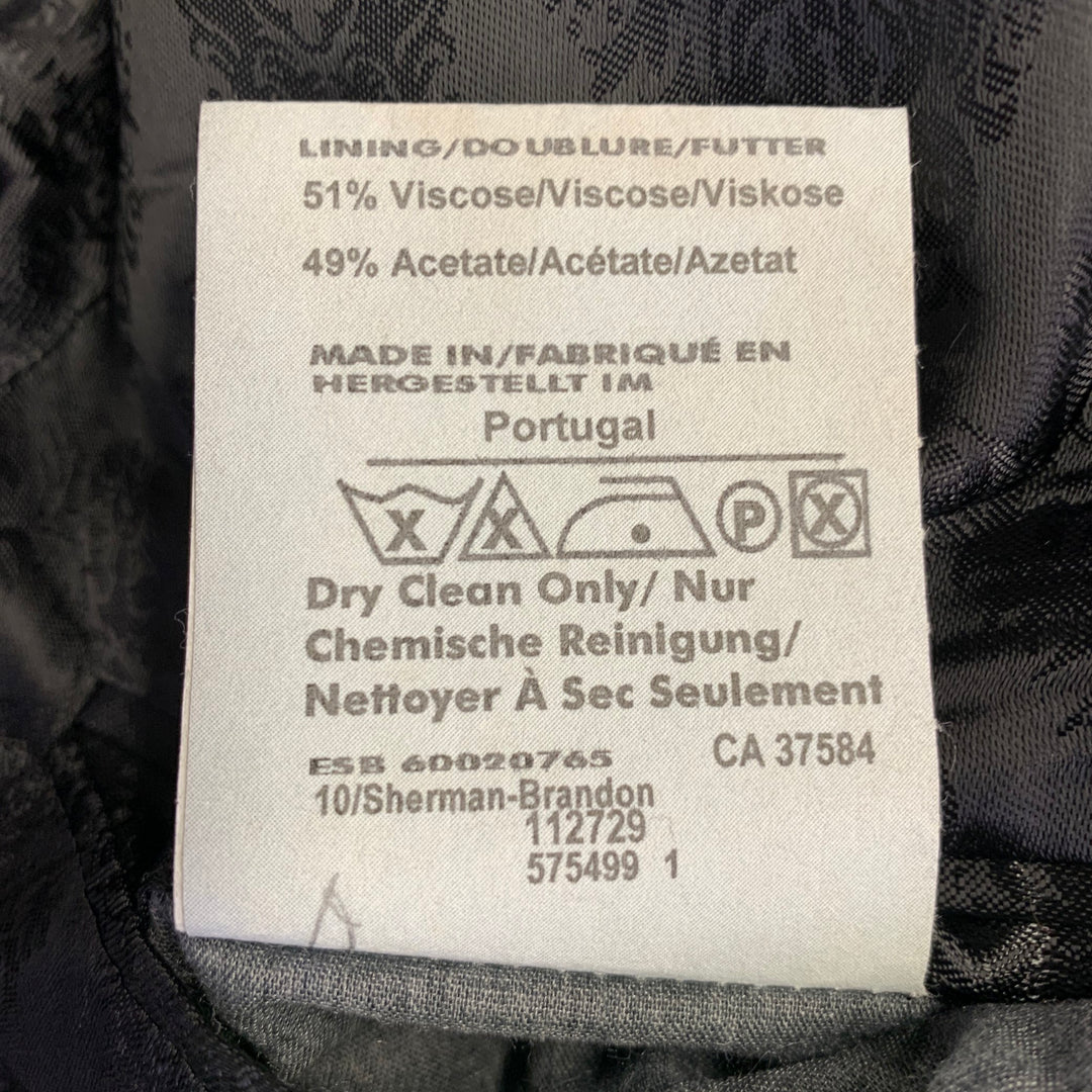 SAND Size 42 Black Wool Twill Notch Lapel Suit