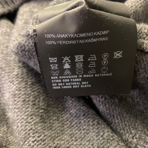 PRADA Size L Dark Grey Knitted Cashmere Crew Neck Sweater