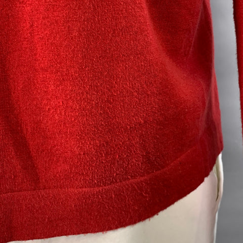 Z ZEGNA Size L Red Cotton Cashmere Crew Neck Pullover