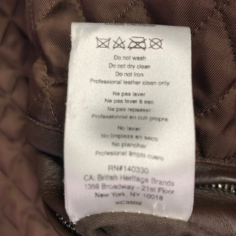 KENT & CURWEN Size M Brown Lambskin Leather Zip Up Jacket