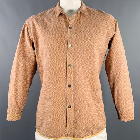 TENDER CO. Size XL Orange Navy Yellow Zig Zag Cotton Long Sleeve Shirt