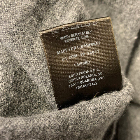 LORO PIANA Size M Grey Knit Cashmere 1/4 Zip Sweater