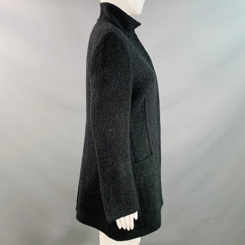 THE ROW Taille 4 Veste Aimon en laine anthracite avec col Nehru et boutons cachés