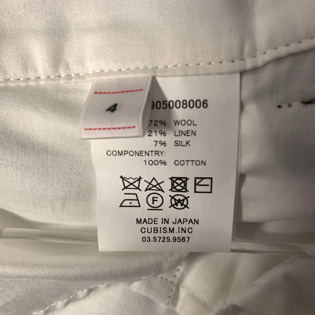 VISVIM Size L Green Pinstripe Wool Linen Silk Pants