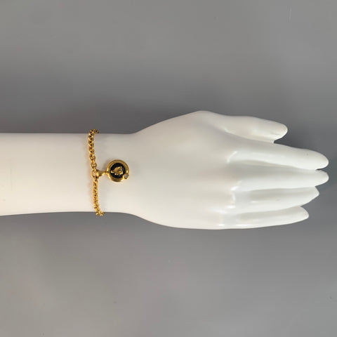 LANVIN Gold Shimmer Metallic Charm Bracelet