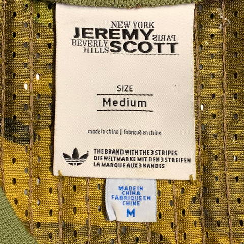 JEREMY SCOTT Size M Olive Brown Camouflage Polyester Sequined Jersey Tank Top