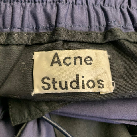 ACNE STUDIOS Size M Navy Solid Cotton Drawstring Casual Pants