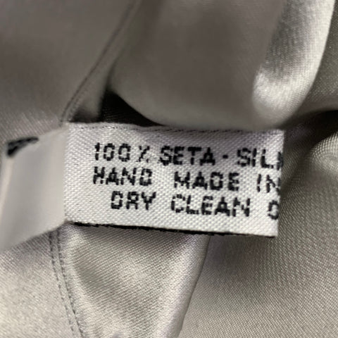 BRIONI Size L Silver Silk Button Up Long Sleeve Shirt Set