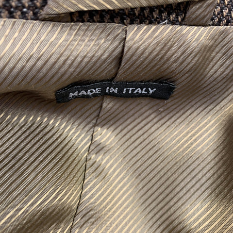 GIORGIO ARMANI Size 38 Brown Beige Woven Peak Lapel Sport Coat