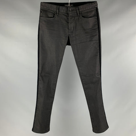 JOHN VARVATOS Taille 30 Jean noir en coton et polyester avec braguette boutonnée