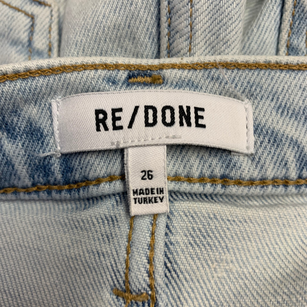 RE/DONE Size 26 90s High Rise Loose Blue Cotton Blend Button Fly Jeans