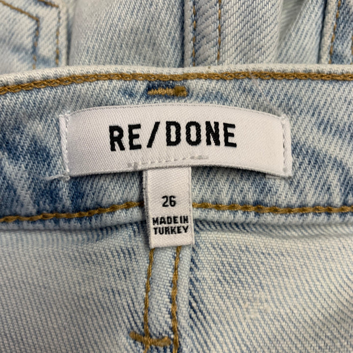 RE/DONE Size 26 90s High Rise Loose Blue Cotton Blend Button Fly Jeans