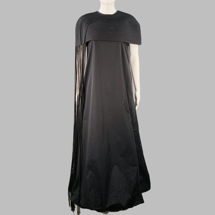 TORY BURCH Robe longue sans manches à ourlet bulle en popeline de coton noire Taille 4