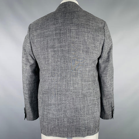 JOSEPH ABBOUD Size 40 Grey White Woven Wool Linen Sport Coat