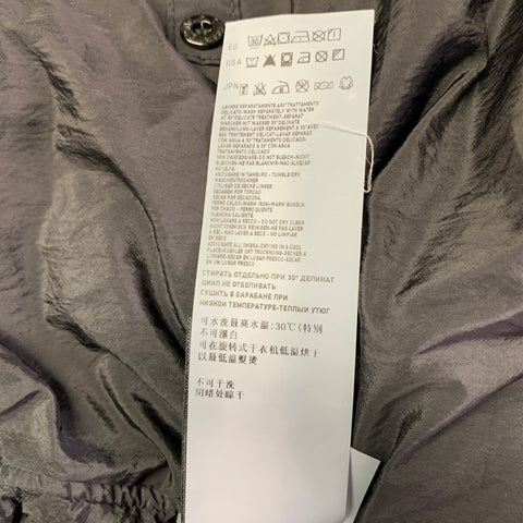 STONE ISLAND Size L Black Cotton Blend Double Breasted Coat