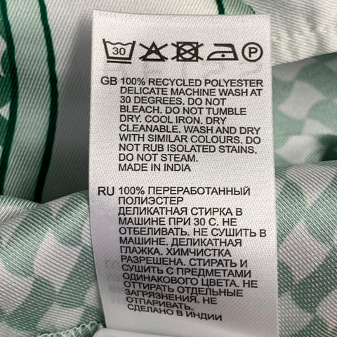 Chemise à manches courtes coupe droite REISS, taille M, Vanpelt, polyester, motifs géométriques verts et ivoire