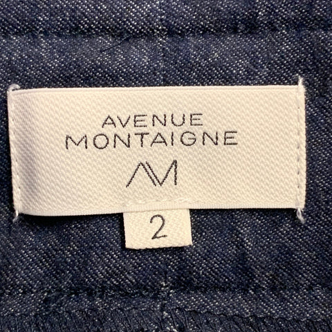 AVENUE MONTAIGNE Size 2 Blue Viscose Blend Twill Elastic Skinny Leggings