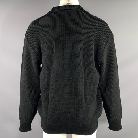 BERGDORF GOODMAN Size M Black Knit Wool Sweater