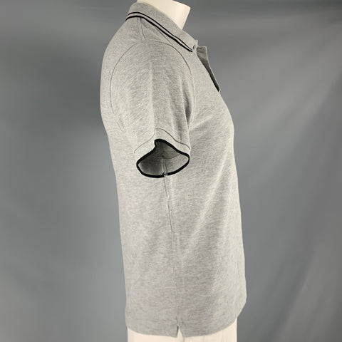 MCQ by ALEXANDER MCQUEEN Polo con botones de algodón gris negro talla XL
