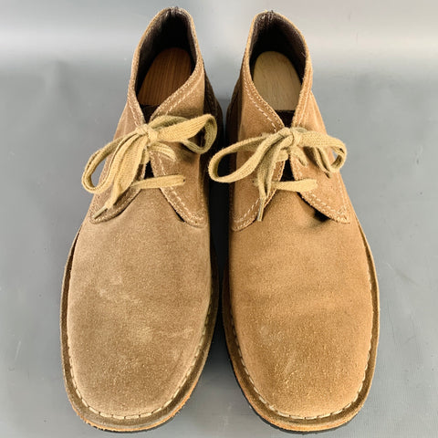 JOHN VARVATOS STAR USA Size 10 Brown Suede Moccasin Lace-Up Boots