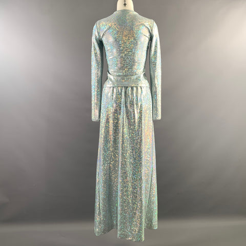 SAKS POTTS Size S Silver Blue Polyamide Elastane Metallic A-Line Outfits & Sets