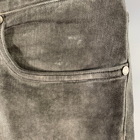 HELMUT LANG Size 32 Grey Charcoal Cotton Blend Slim Straight Jeans