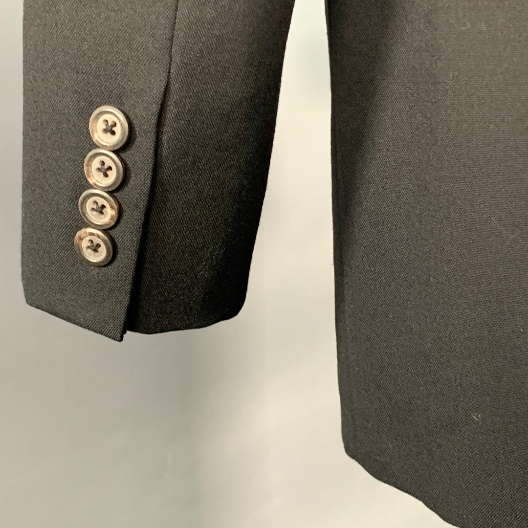 POLO by RALPH LAUREN Size 40 Regular Black Wool Peak Lapel Suit