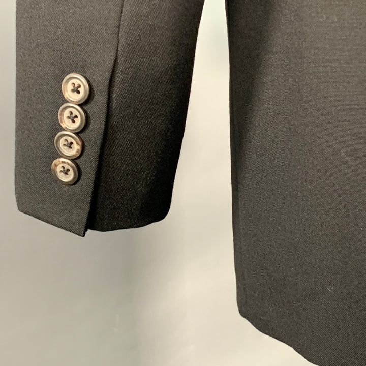 POLO by RALPH LAUREN Size 40 Regular Black Wool Peak Lapel Suit