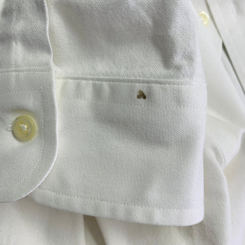 RALPH LAUREN Size XXL White Cotton Blend Button Down Long Sleeve Shirt