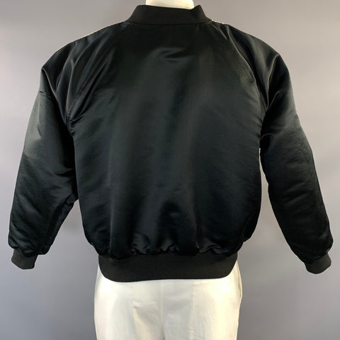 ENFANTS RICHES DEPRIMES ERD SS2017 XL Black Gold Silk Zip Up Jacket