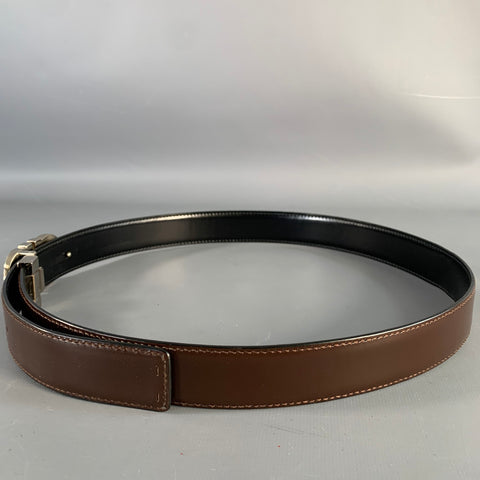 SALVATORE FERRAGAMO Size 32 Brown Black Reversible Leather Belt