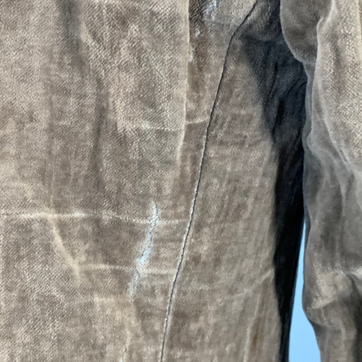 CoSTUME NATIONAL Size 38 Brown Textured Cotton Metal Blend Velvet Notch Lapel Jacket