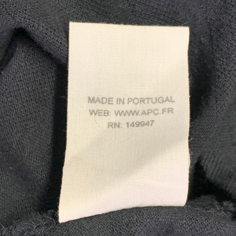A.P.C. Size M Navy Stripe Cotton Cashmere Crew Neck T-shirt