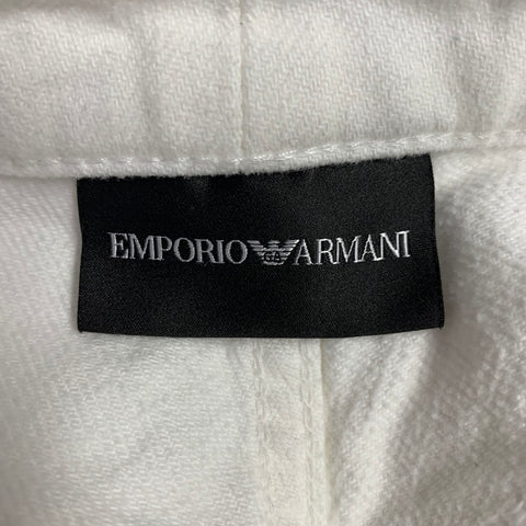 EMPORIO ARMANI Size 28 White Black Cotton Blend Straight Five Pockets Jeans