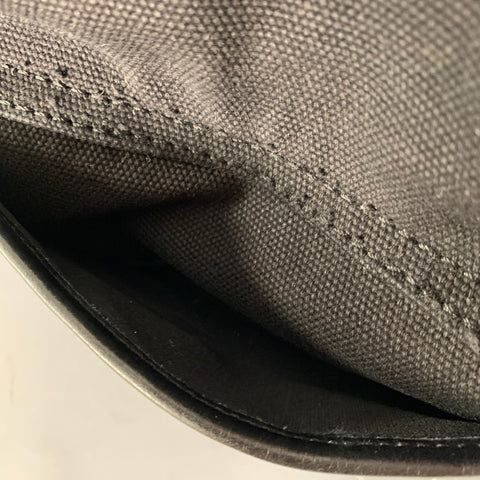 D&G by DOLCE & GABBANA Black Silver Canvas Leather Tote Handbag