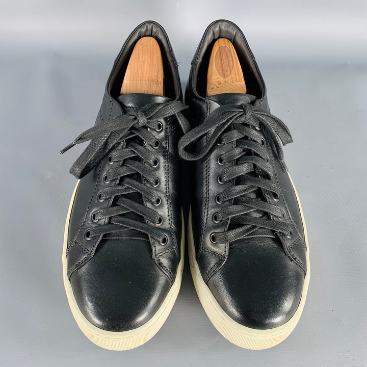 BRUNO MAGLI Size 10 Black Leather Sneakers
