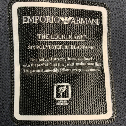EMPORIO ARMANI Size 42 Black Polyester Blend Bomber Jacket