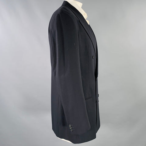 GIORGIO ARMANI Chest Size 42 Long Black Virgin Wool Peak Lapel Sport Coat