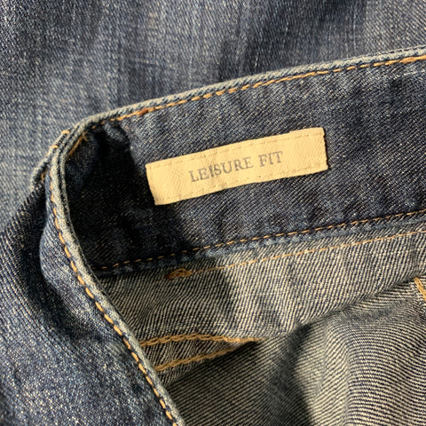 BRUNELLO CUCINELLI Size 36 Blue Indigo Distressed Cotton Button Fly Jeans