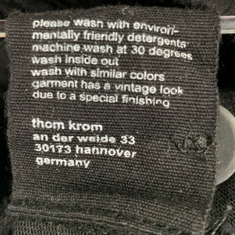 THOM KROM Size S Black White Vertical Stripe Cotton Sweatpants Casual Pants