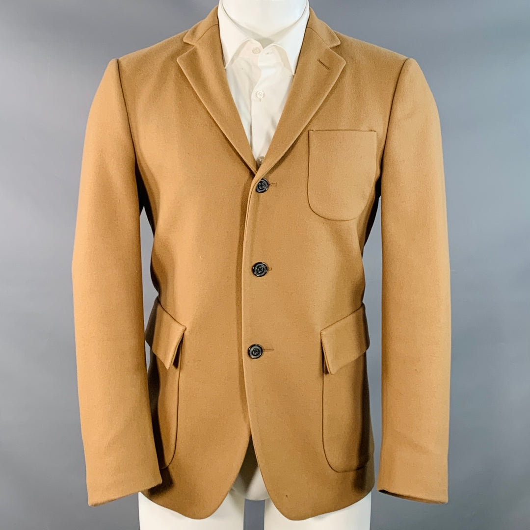 WOOSTER + LARDINI Size 40 Regular Tan Wool Notch Lapel Sport Coat