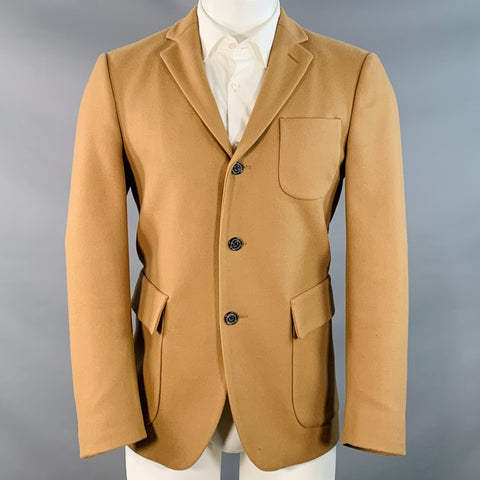 WOOSTER + LARDINI Size 40 Regular Tan Wool Notch Lapel Sport Coat