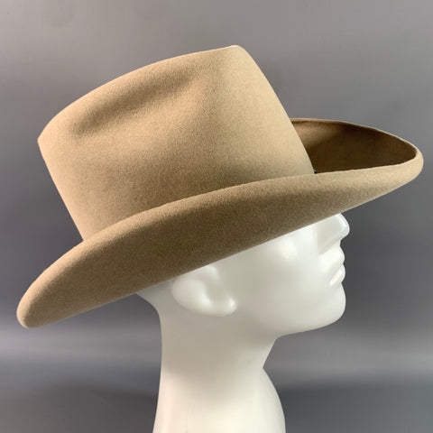 STETSON Size 7.5 Beige Woven Trim Cowboy hat