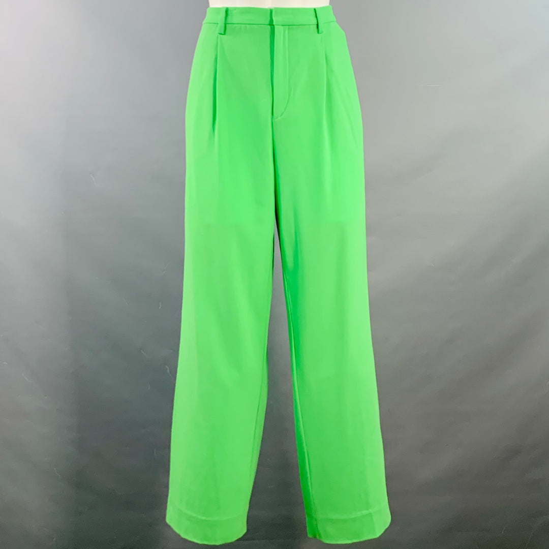 RALPH LAUREN COLLECTION Size 4 Green Lime Wool Blend Pleated Dress Pan –  Sui Generis Designer Consignment