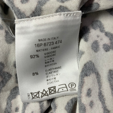 GIVENCHY Size 4 Beige Brown Viscose Blend Animal Print V-Neck Casual Top